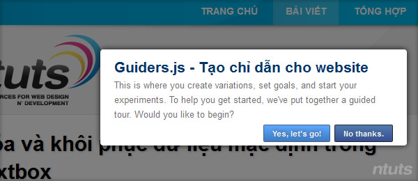 [Codes] Guiders - Tạo chỉ dẫn cho website Guiders
